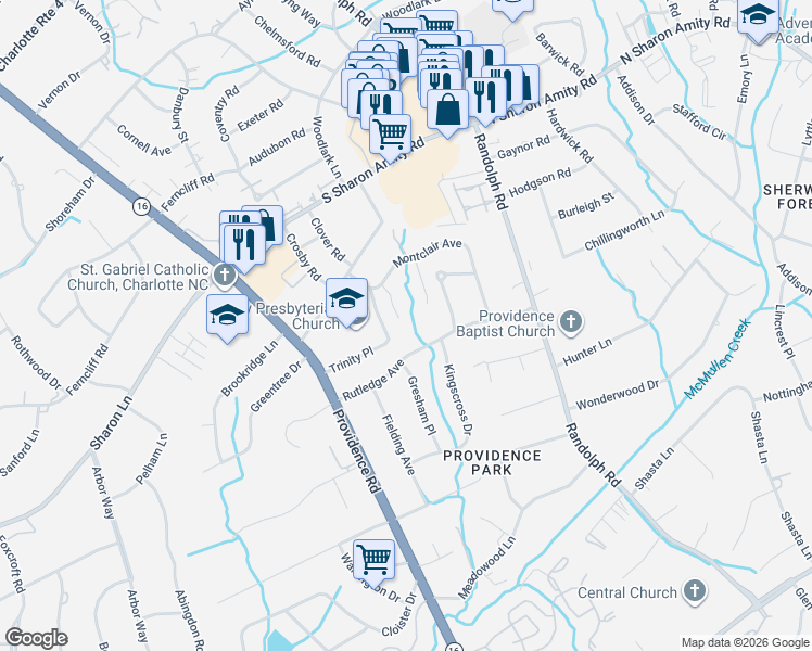 map of restaurants, bars, coffee shops, grocery stores, and more near 1334 Rutledge Avenue in Charlotte