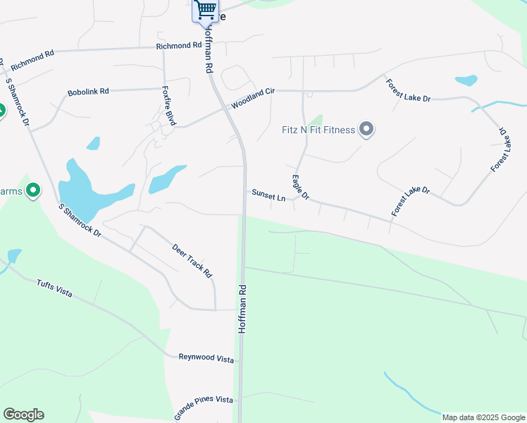 map of restaurants, bars, coffee shops, grocery stores, and more near Milla Court in Foxfire