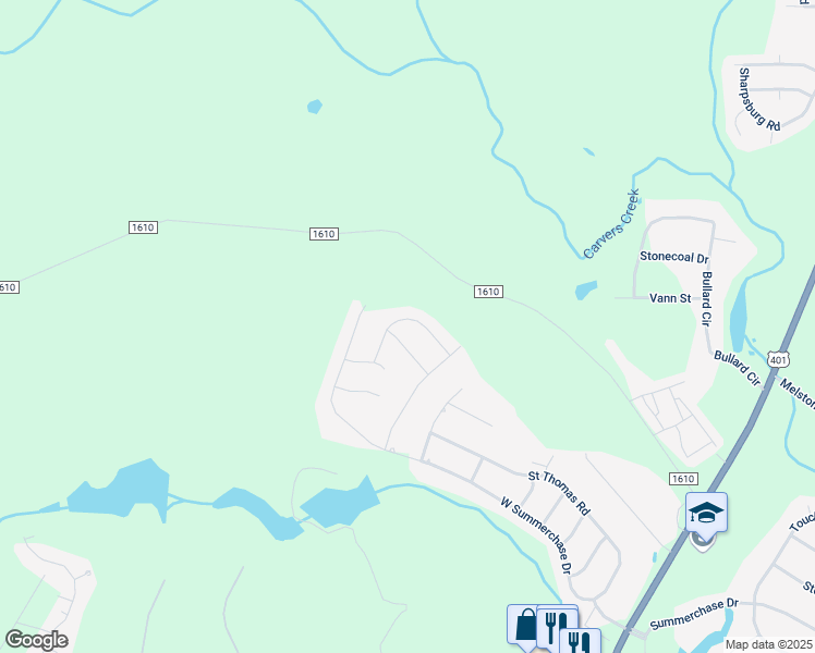 map of restaurants, bars, coffee shops, grocery stores, and more near 429 Letterfearn Drive in Fayetteville
