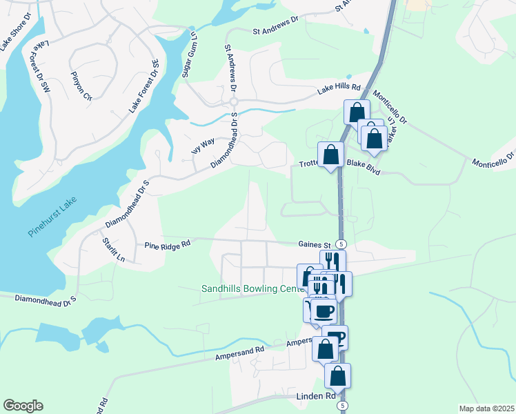map of restaurants, bars, coffee shops, grocery stores, and more near 208 Armstrong Lane in Aberdeen