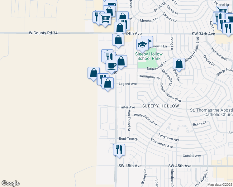 map of restaurants, bars, coffee shops, grocery stores, and more near 3955 Soncy Road in Amarillo