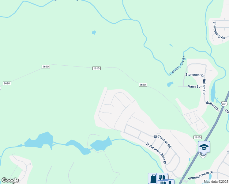 map of restaurants, bars, coffee shops, grocery stores, and more near 440 Letterfearn Drive in Fayetteville