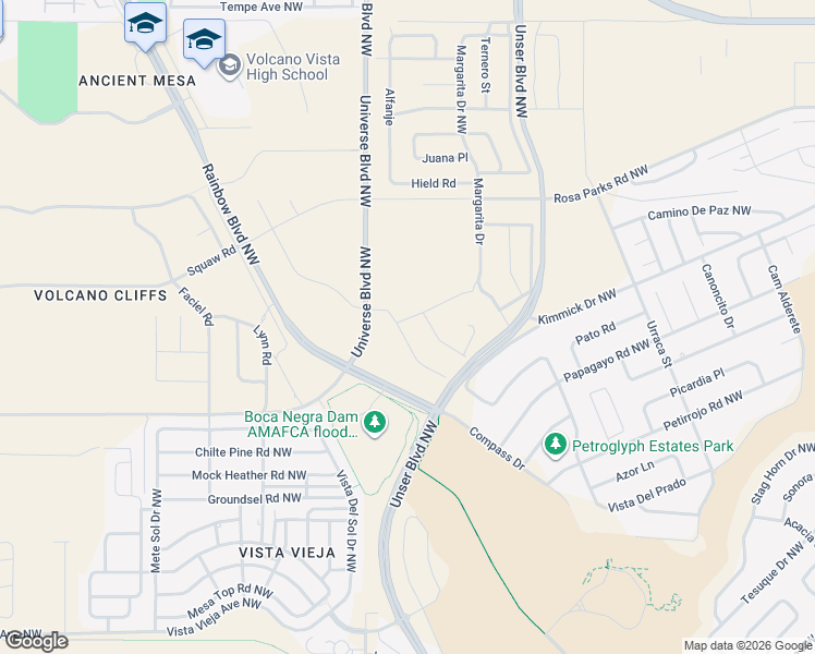 map of restaurants, bars, coffee shops, grocery stores, and more near 99999 Perezoso Trail in Albuquerque