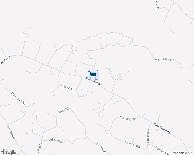 map of restaurants, bars, coffee shops, grocery stores, and more near 23950 Jacaranda Drive in Tehachapi