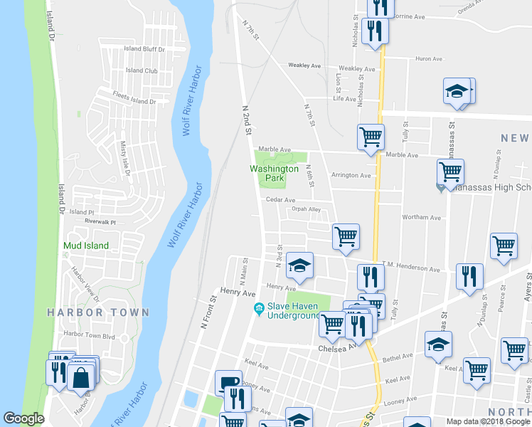 map of restaurants, bars, coffee shops, grocery stores, and more near 1051 North 2nd Street in Memphis