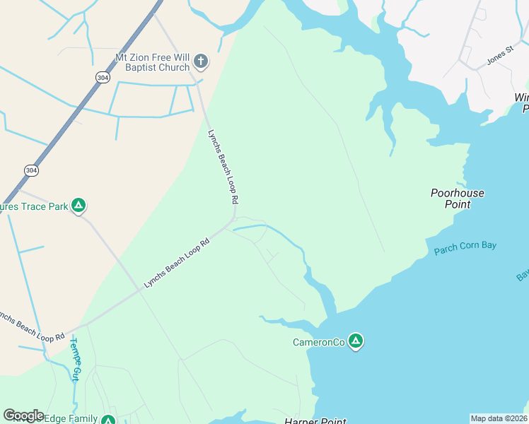 map of restaurants, bars, coffee shops, grocery stores, and more near 1402 Lynchs Beach Loop Road in Bayboro