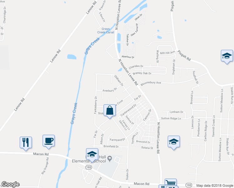 map of restaurants, bars, coffee shops, grocery stores, and more near 1636 Ramsford Cove in Cordova