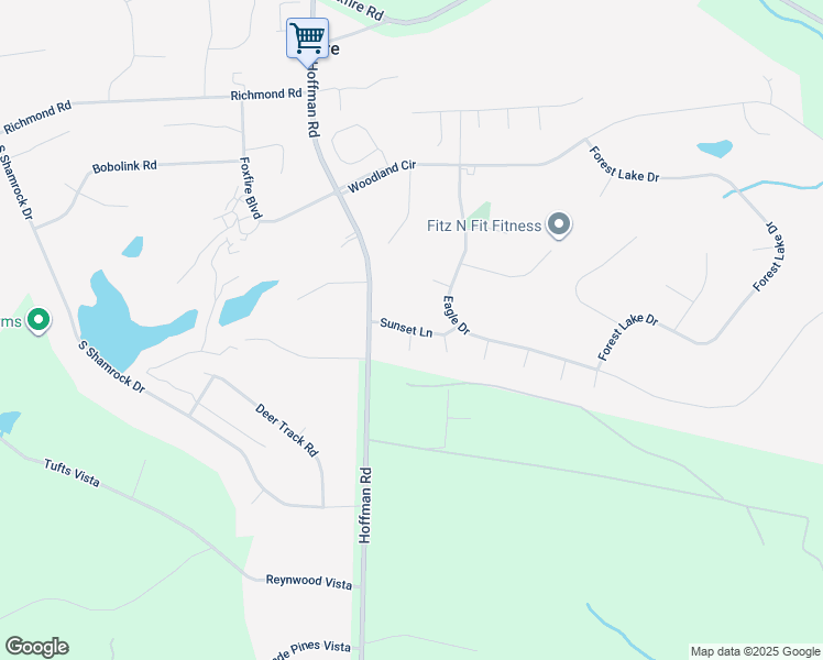 map of restaurants, bars, coffee shops, grocery stores, and more near Milla Court in Foxfire