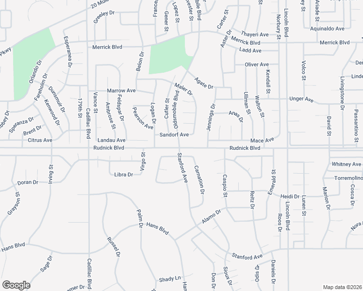 map of restaurants, bars, coffee shops, grocery stores, and more near Oldsmobile Boulevard in California City