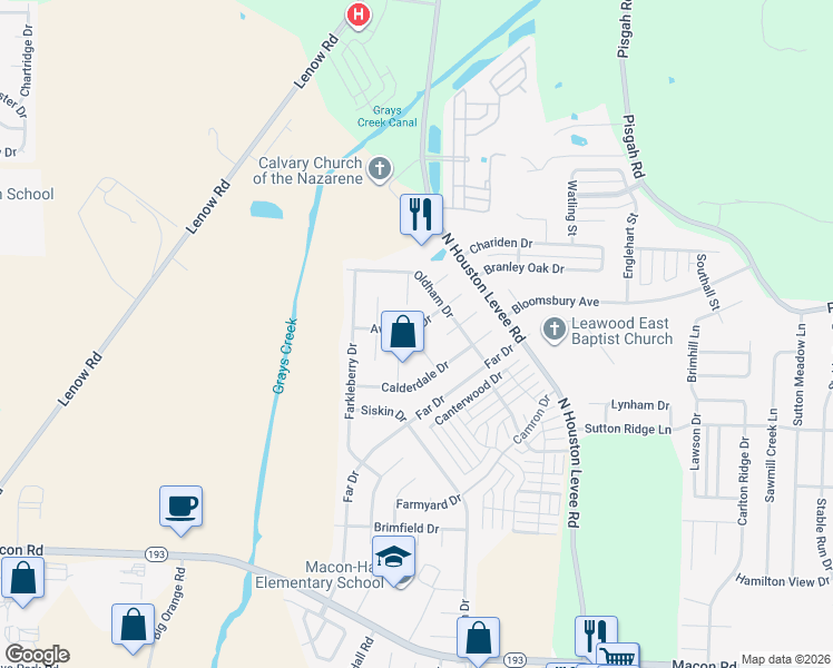 map of restaurants, bars, coffee shops, grocery stores, and more near 9847 Averbury Drive in Shelby County