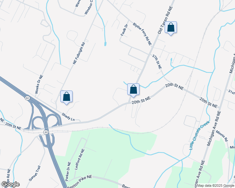 map of restaurants, bars, coffee shops, grocery stores, and more near 3325 Davy Crockett Drive Northeast in Cleveland
