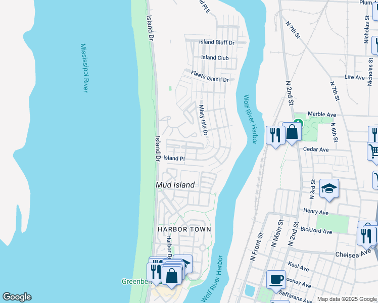 map of restaurants, bars, coffee shops, grocery stores, and more near 145 Marrakesh Circle in Memphis