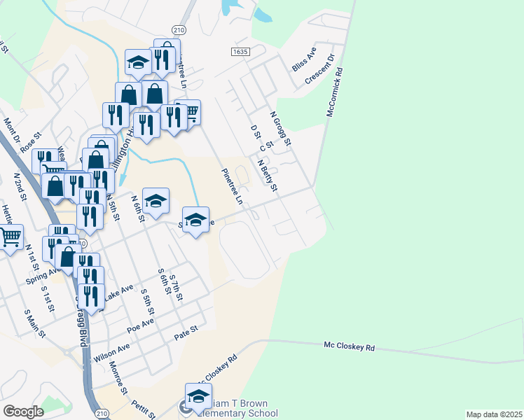 map of restaurants, bars, coffee shops, grocery stores, and more near 1228 Spring Ave in Spring Lake
