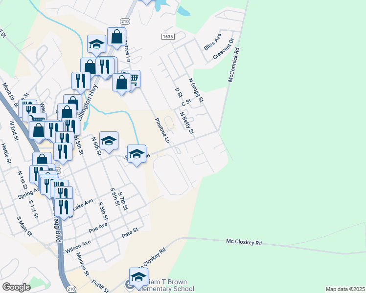map of restaurants, bars, coffee shops, grocery stores, and more near 1228 Spring Avenue in Spring Lake