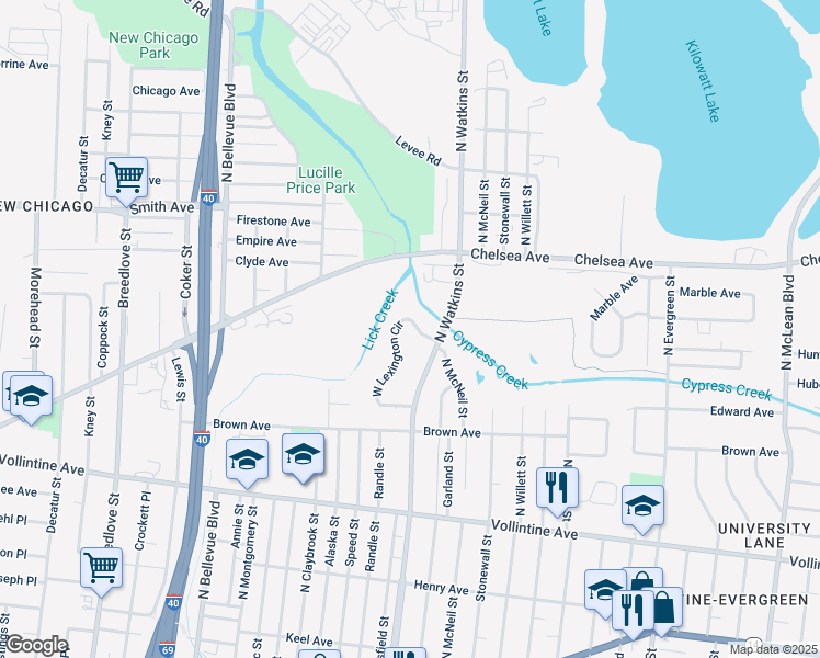 map of restaurants, bars, coffee shops, grocery stores, and more near 1379 North Lexington Circle in Memphis