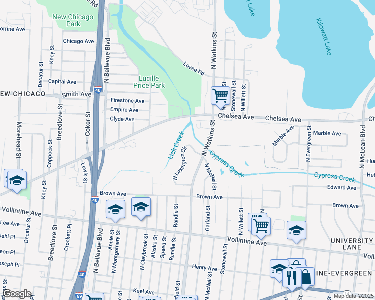 map of restaurants, bars, coffee shops, grocery stores, and more near 1379 North Lexington Circle in Memphis