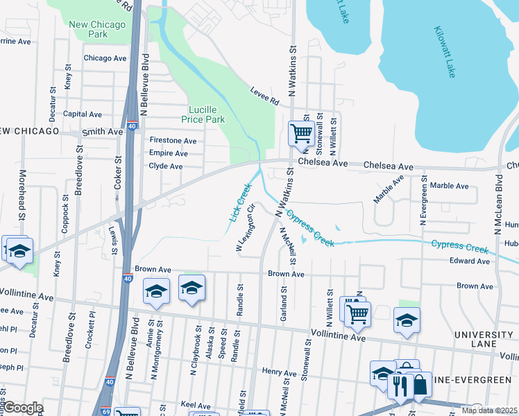 map of restaurants, bars, coffee shops, grocery stores, and more near 1379 North Lexington Circle in Memphis