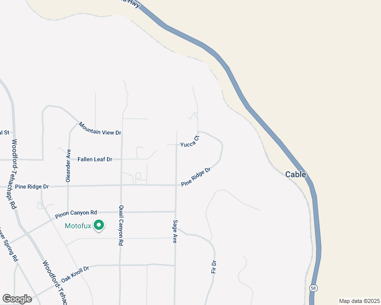 map of restaurants, bars, coffee shops, grocery stores, and more near 24100 Yucca Court in Tehachapi