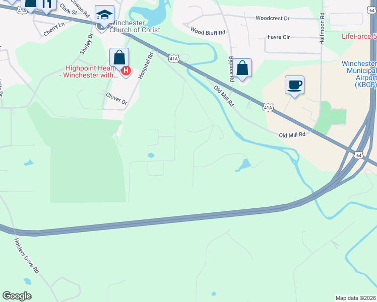 map of restaurants, bars, coffee shops, grocery stores, and more near 630 Shadowbrook Road in Winchester
