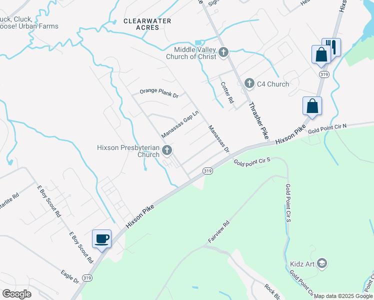 map of restaurants, bars, coffee shops, grocery stores, and more near 7040 Ely Ford Place in Middle Valley