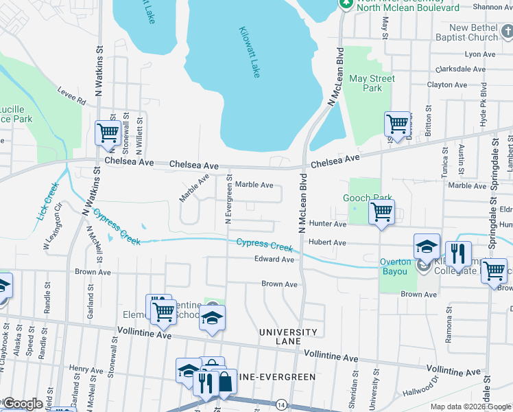 map of restaurants, bars, coffee shops, grocery stores, and more near 1765 Eldridge Avenue in Memphis