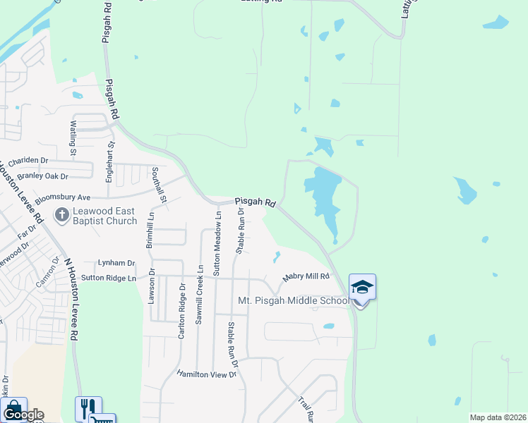map of restaurants, bars, coffee shops, grocery stores, and more near 1659 Pisgah Road in Shelby County