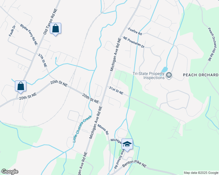 map of restaurants, bars, coffee shops, grocery stores, and more near 1750 31st Street Northeast in Cleveland