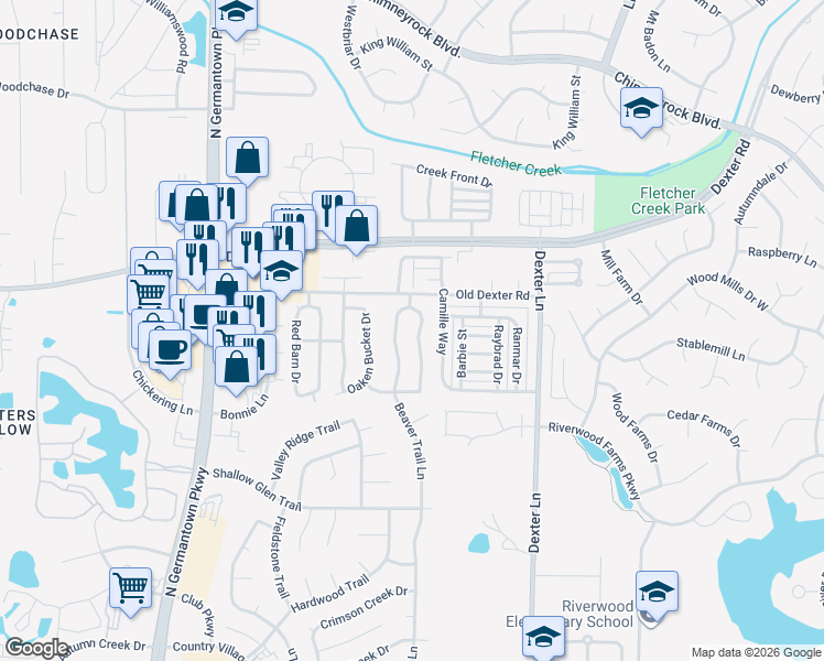 map of restaurants, bars, coffee shops, grocery stores, and more near 1656 Beaver Trail Drive in Memphis