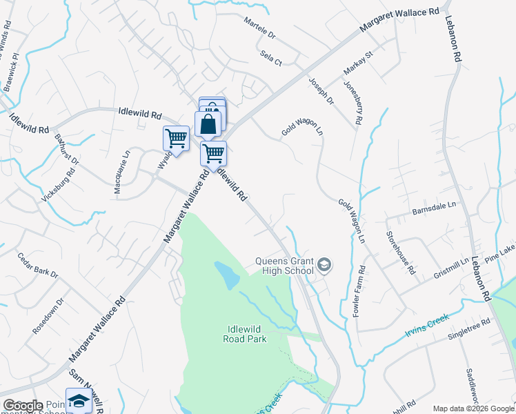map of restaurants, bars, coffee shops, grocery stores, and more near 10010 Idlewild Road in Matthews