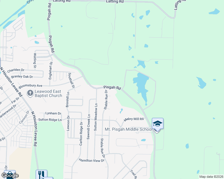 map of restaurants, bars, coffee shops, grocery stores, and more near 1659 Pisgah Road in Shelby County
