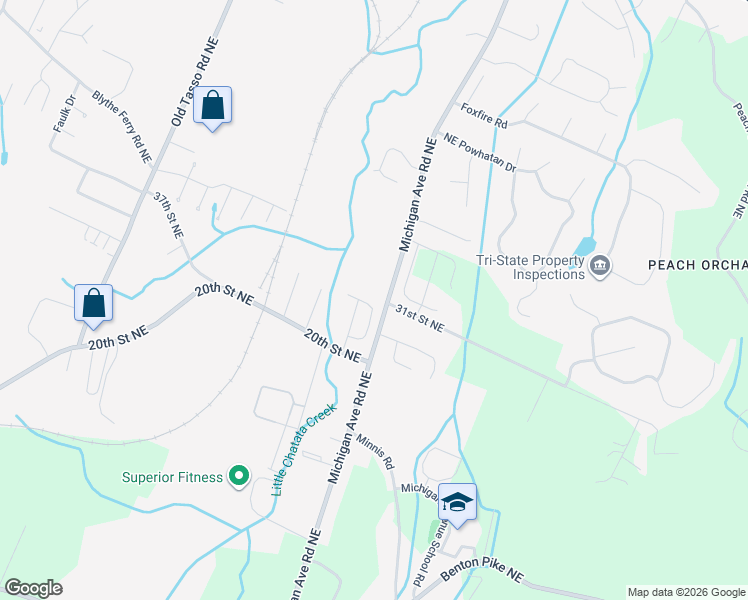 map of restaurants, bars, coffee shops, grocery stores, and more near 3080 Michigan Avenue Road Northeast in Cleveland