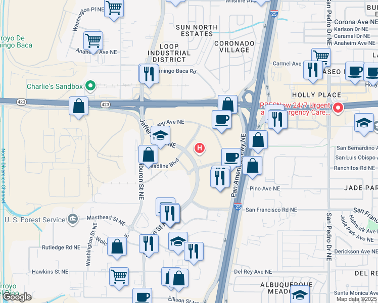 map of restaurants, bars, coffee shops, grocery stores, and more near in 