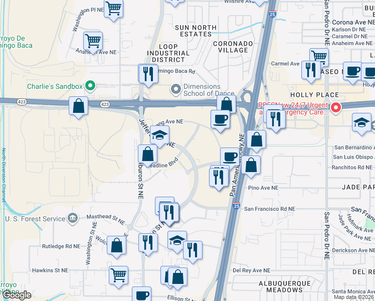 map of restaurants, bars, coffee shops, grocery stores, and more near in 