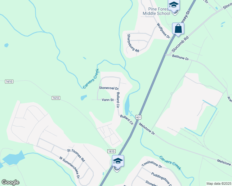 map of restaurants, bars, coffee shops, grocery stores, and more near 271 Bullard Circle in Fayetteville
