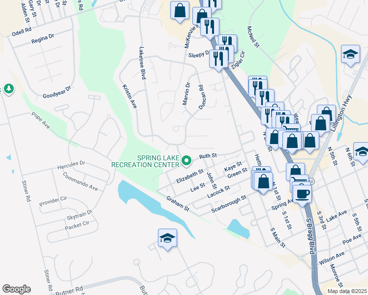 map of restaurants, bars, coffee shops, grocery stores, and more near 100 Elfreth Lane in Spring Lake