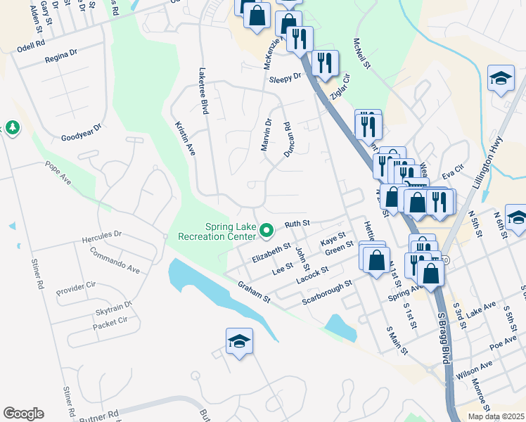 map of restaurants, bars, coffee shops, grocery stores, and more near 100 Elfreth Lane in Spring Lake