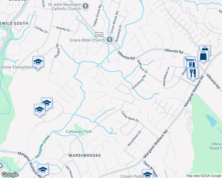 map of restaurants, bars, coffee shops, grocery stores, and more near 4460 Drifter Drive in Charlotte