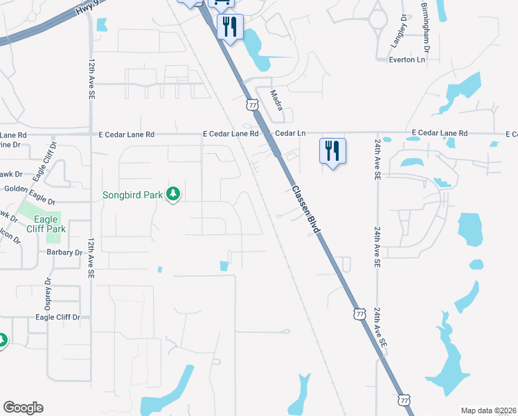 map of restaurants, bars, coffee shops, grocery stores, and more near 3750 Classen Boulevard in Norman