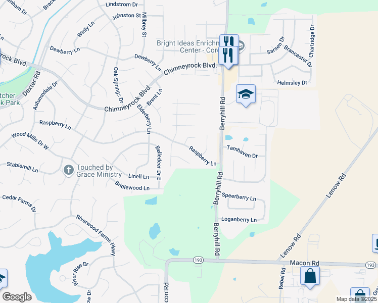 map of restaurants, bars, coffee shops, grocery stores, and more near 1709 Meadow Bark Cove in Shelby County