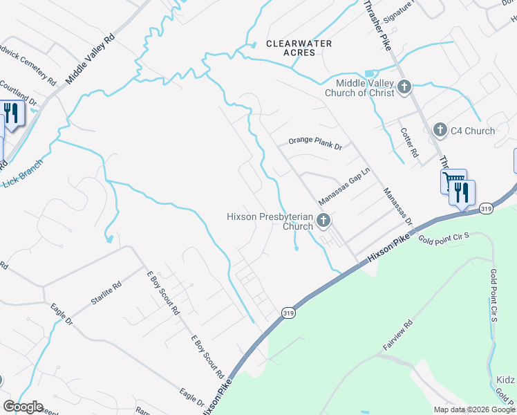 map of restaurants, bars, coffee shops, grocery stores, and more near 6567 Turner Ashby Drive in Middle Valley