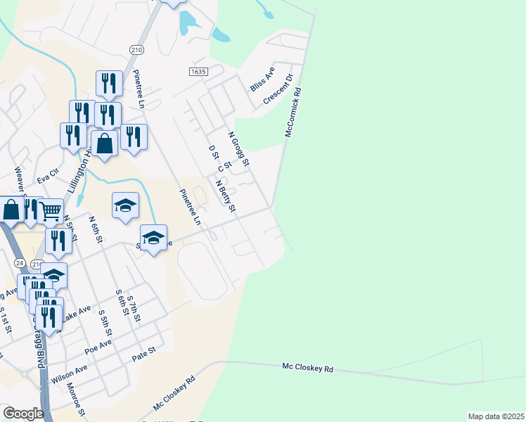 map of restaurants, bars, coffee shops, grocery stores, and more near 100-116 N Grogg St in Spring Lake