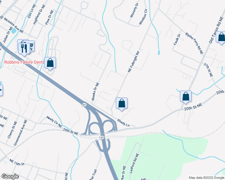 map of restaurants, bars, coffee shops, grocery stores, and more near 2983 Landmark Court Northeast in Cleveland