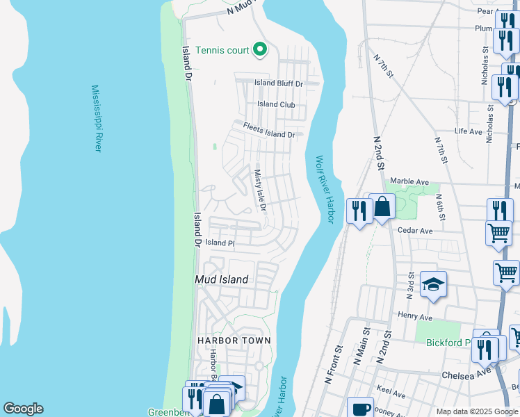 map of restaurants, bars, coffee shops, grocery stores, and more near 1160 Fleetsbay Drive in Memphis