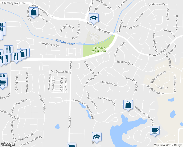 map of restaurants, bars, coffee shops, grocery stores, and more near 1703 Mill Farm Drive in Memphis
