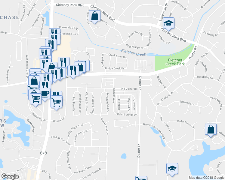 map of restaurants, bars, coffee shops, grocery stores, and more near 1705 Camille Way in Memphis