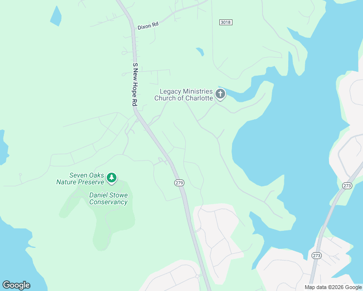 map of restaurants, bars, coffee shops, grocery stores, and more near 6311-6373 South New Hope Road in Belmont