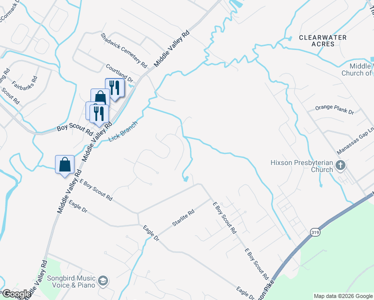 map of restaurants, bars, coffee shops, grocery stores, and more near 1829 Chadwick Court in Middle Valley