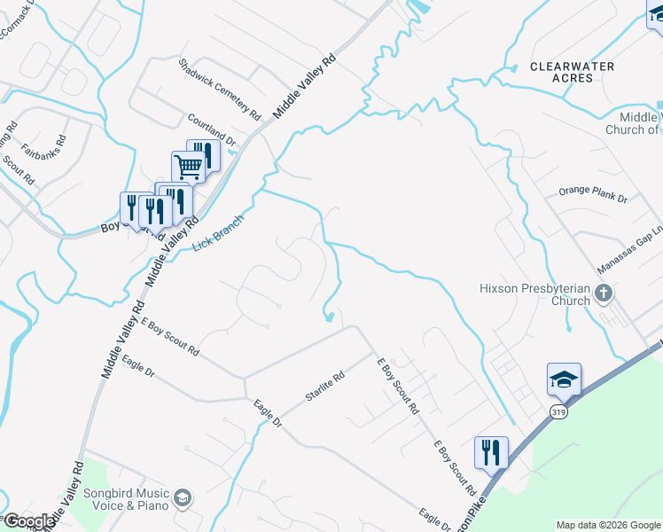 map of restaurants, bars, coffee shops, grocery stores, and more near 1829 Chadwick Court in Middle Valley