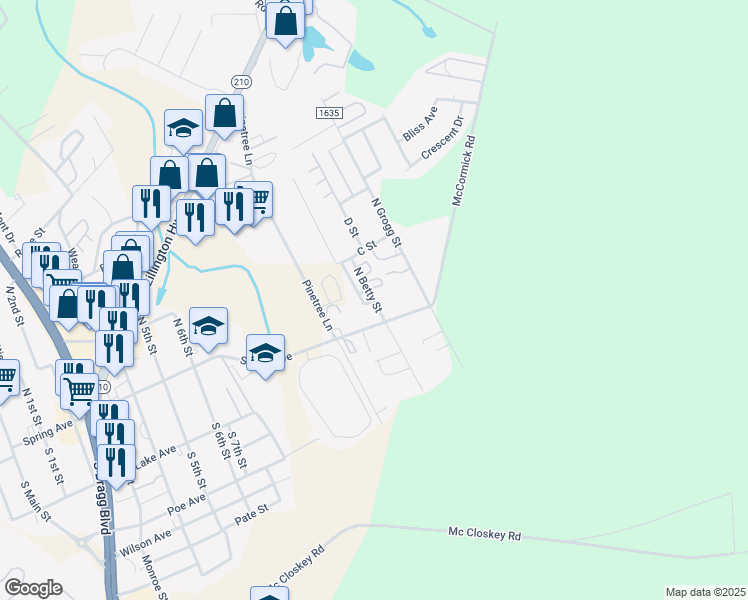 map of restaurants, bars, coffee shops, grocery stores, and more near 101 Spanish Wells Drive in Spring Lake