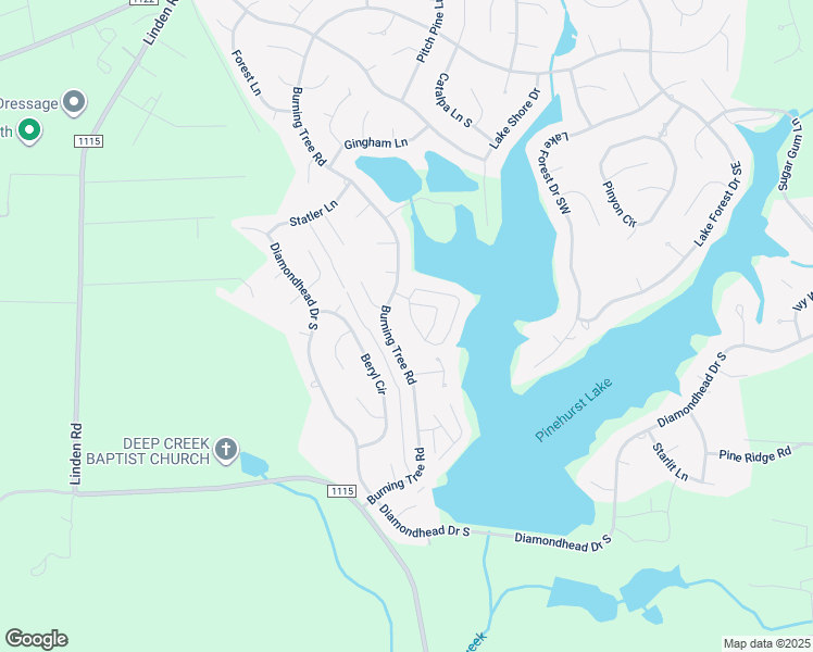 map of restaurants, bars, coffee shops, grocery stores, and more near 38 Westlake Pointe Drive in Pinehurst